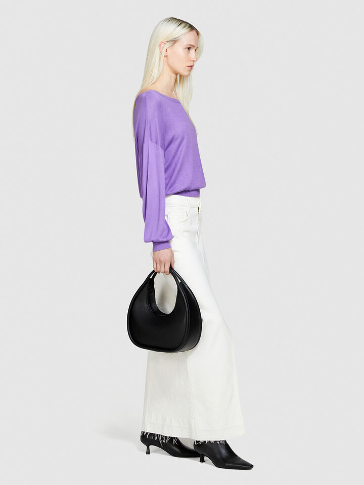 Top made of silk blend - women's boat neck sweaters - Lilac | Sisley image number 2